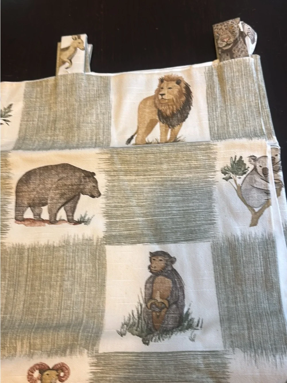 Wildlife Patchwork twin size  duvet Set in Sage and Cream